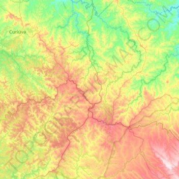 Ventania topographic map, elevation, terrain
