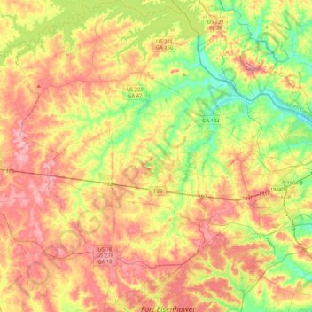 Columbia County topographic map, elevation, terrain