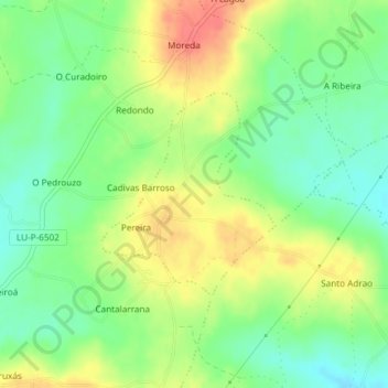 Lanzós topographic map, elevation, terrain