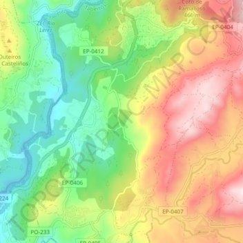 Tenorio topographic map, elevation, terrain