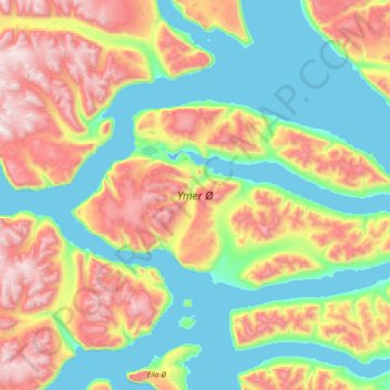 Ymer Ø topographic map, elevation, terrain
