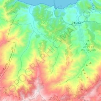 Bni Gmil topographic map, elevation, terrain