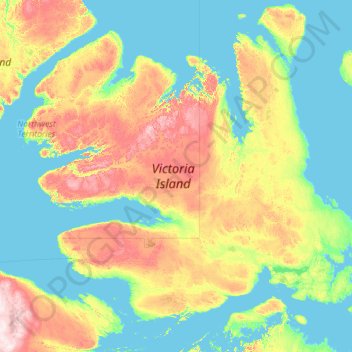 Victoria Island topographic map, elevation, terrain