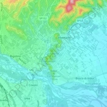 Vidor topographic map, elevation, terrain