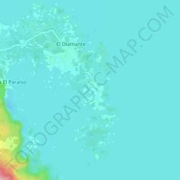 Islets of Granada topographic map, elevation, terrain