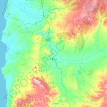 Ezine topographic map, elevation, terrain