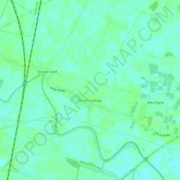 Hirst Courtney topographic map, elevation, terrain