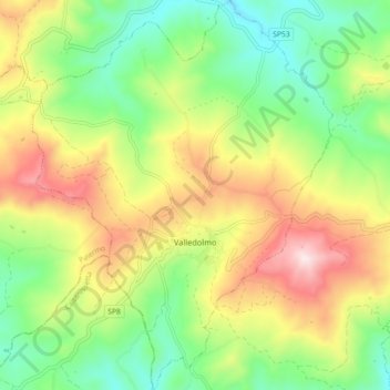 Valledolmo topographic map, elevation, terrain