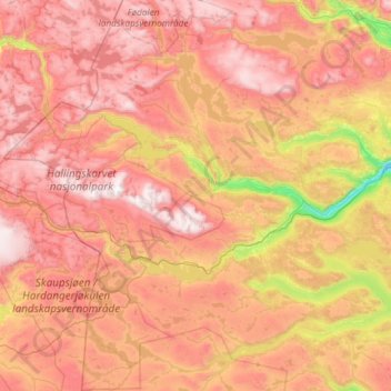 Hol topographic map, elevation, terrain