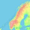 Norvège topographic map, elevation, terrain