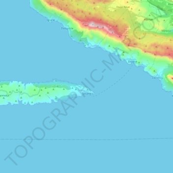 Općina Sućuraj topographic map, elevation, terrain
