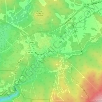 Davis topographic map, elevation, terrain