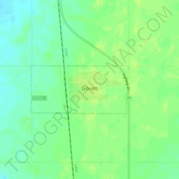 Govan topographic map, elevation, terrain