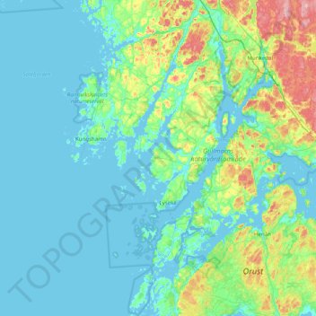Lysekils kommun topographic map, elevation, terrain