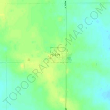 Archer topographic map, elevation, terrain