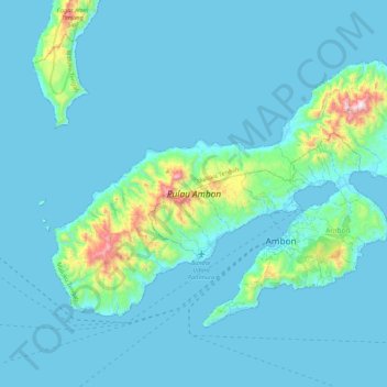 Ambon Island topographic map, elevation, terrain