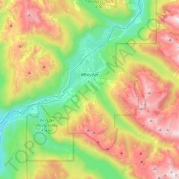 Whistler Resort Municipality topographic map, elevation, terrain