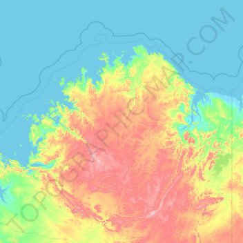 Shire Of Wyndham-East Kimberley topographic map, elevation, terrain