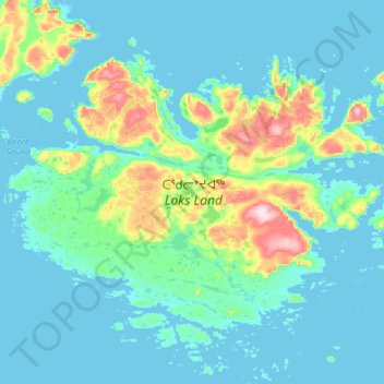 Loks Land Island topographic map, elevation, terrain