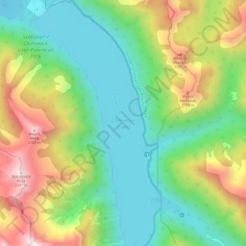 Chilliwack Lake topographic map, elevation, terrain