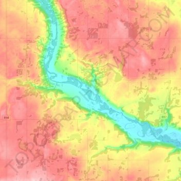 Battle River topographic map, elevation, terrain