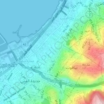 Zalqa topographic map, elevation, terrain