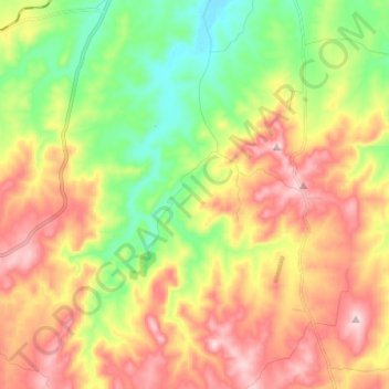 Cow Flat topographic map, elevation, terrain