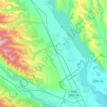 Sascut topographic map, elevation, terrain