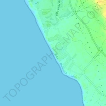 Playa Agua Dulce topographic map, elevation, terrain