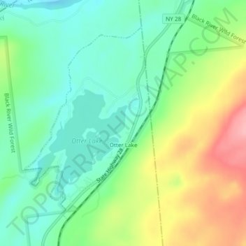 Otter Lake topographic map, elevation, terrain