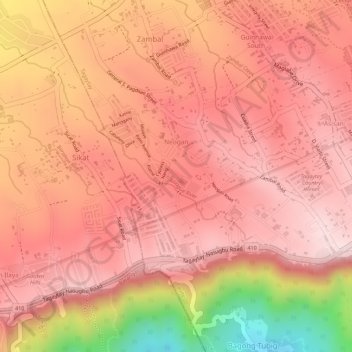 Neogan topographic map, elevation, terrain