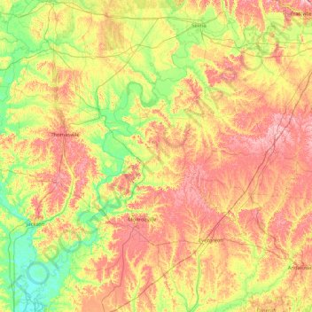 Alabama River topographic map, elevation, terrain