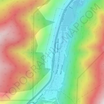 Georgetown topographic map, elevation, terrain