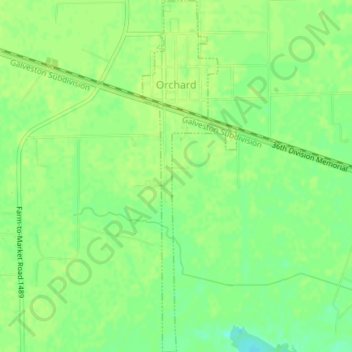 Orchard topographic map, elevation, terrain