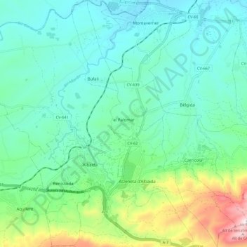 el Palomar topographic map, elevation, terrain