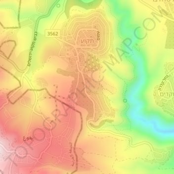 Tkoa topographic map, elevation, terrain