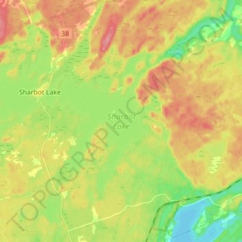 Sharbot Lake topographic map, elevation, terrain