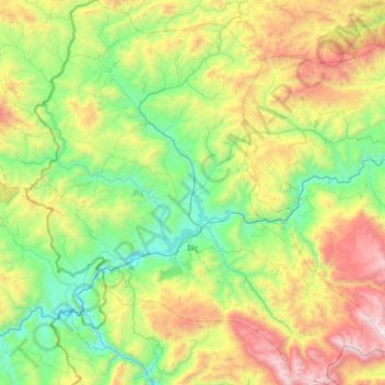 İliç topographic map, elevation, terrain