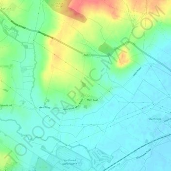 Upton CP topographic map, elevation, terrain