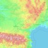 Occitania topographic map, elevation, terrain