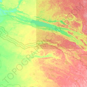 Manigotagan River Provincial Park topographic map, elevation, terrain