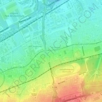 Wambel topographic map, elevation, terrain