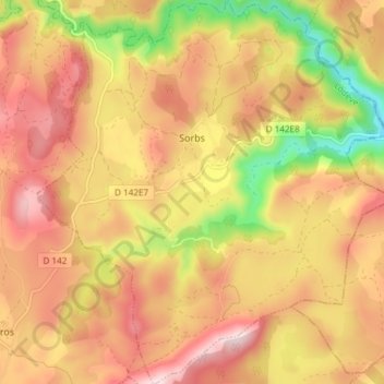 Sorbs topographic map, elevation, terrain