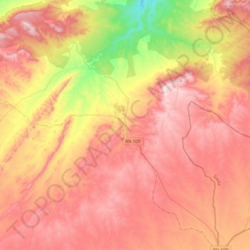 Oued Taourira topographic map, elevation, terrain