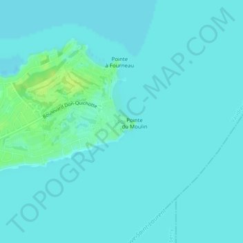 Parc Historique Pointe-du-Moulin topographic map, elevation, terrain