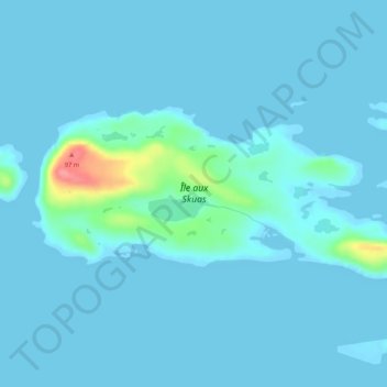 Île aux Skuas topographic map, elevation, terrain