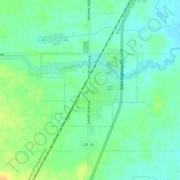 Ruthton topographic map, elevation, terrain
