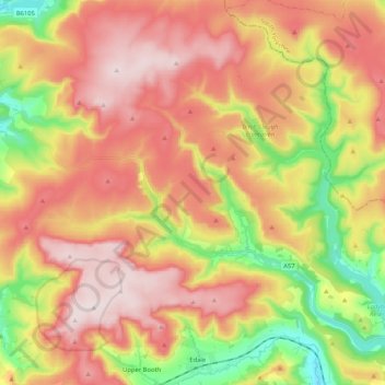 Hope Woodlands topographic map, elevation, terrain