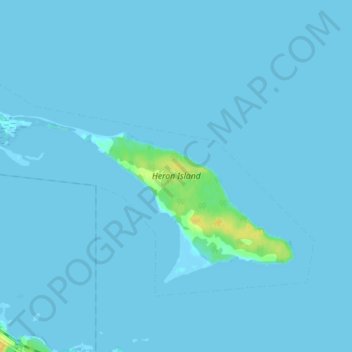 Heron Island topographic map, elevation, terrain