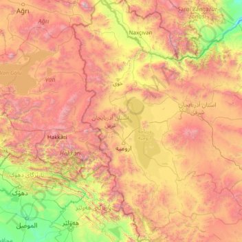 West Azerbaijan Province topographic map, elevation, terrain